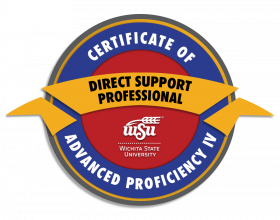 WSU Badge for Direct support Professional Certificate of Advanced Proficiency IV